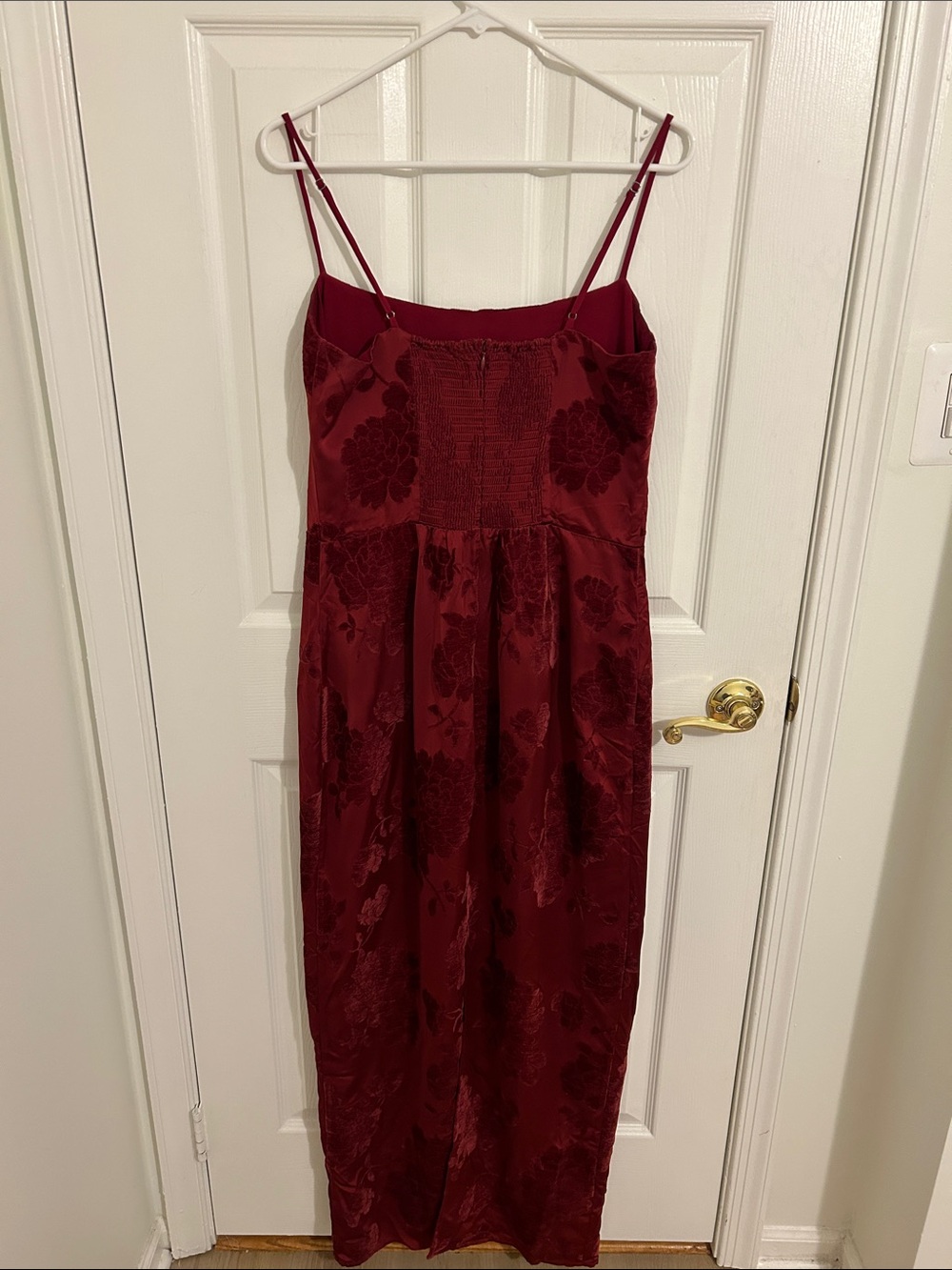 Reformation Frankie Scarlet Slip Maxi Dress Floral Velvet Burnout New Size 10 - Picture 8 of 15